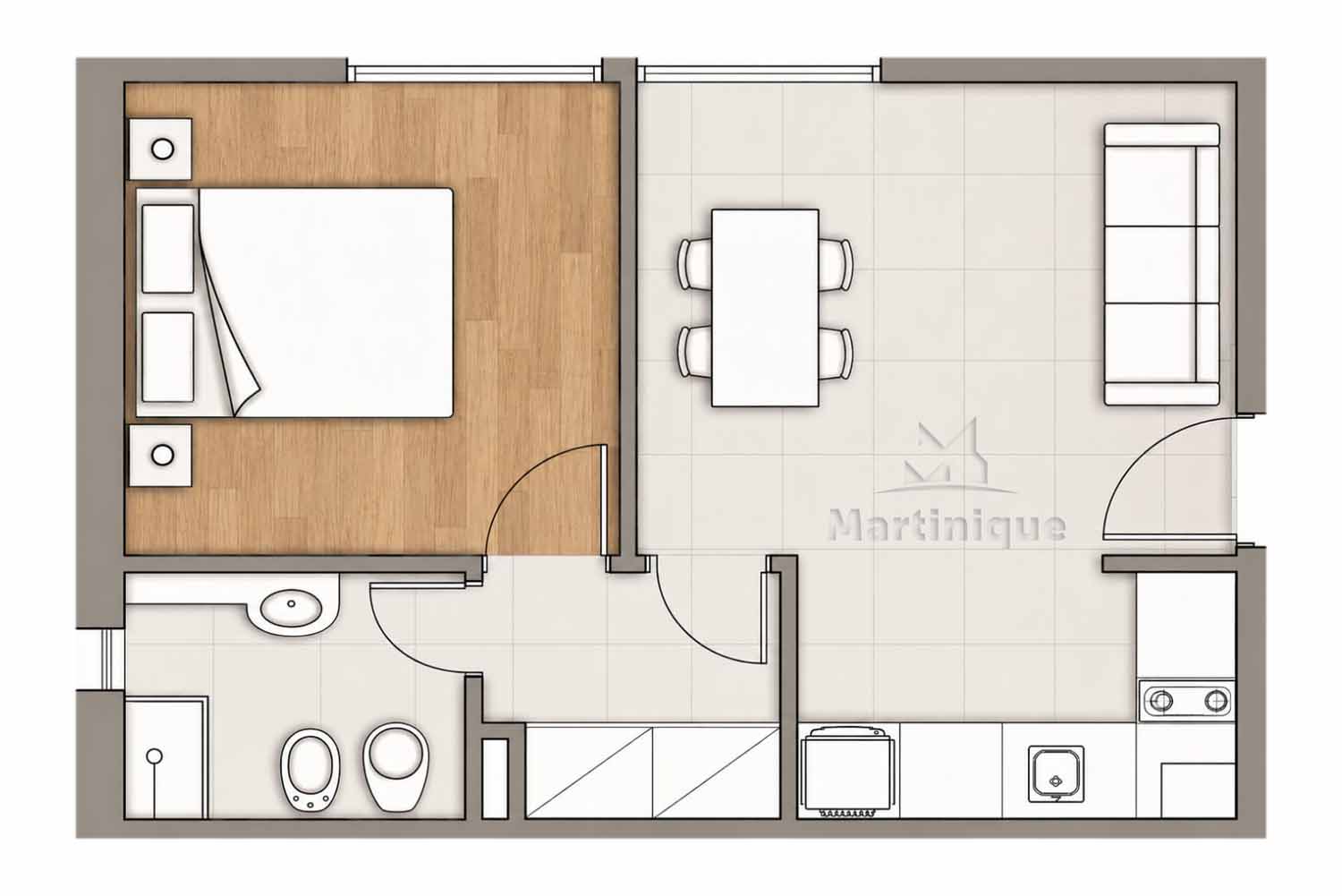 Dormitorio con cama doble